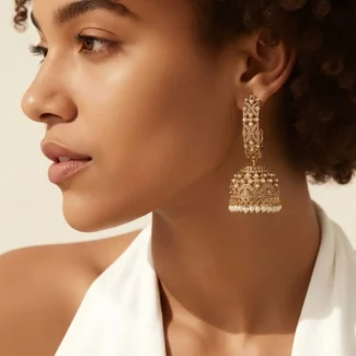 AD Premium Hoop Jhumki Earrings